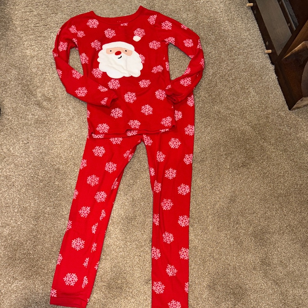 Festive Red Santa snowflake Pajamas